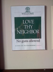 No guns in church